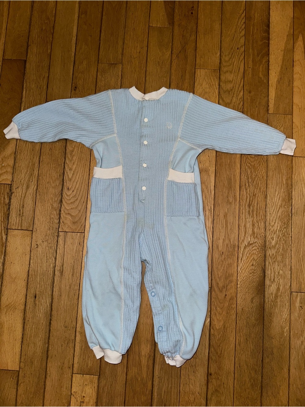 Light Blue Baby One-Piece Footed Romper